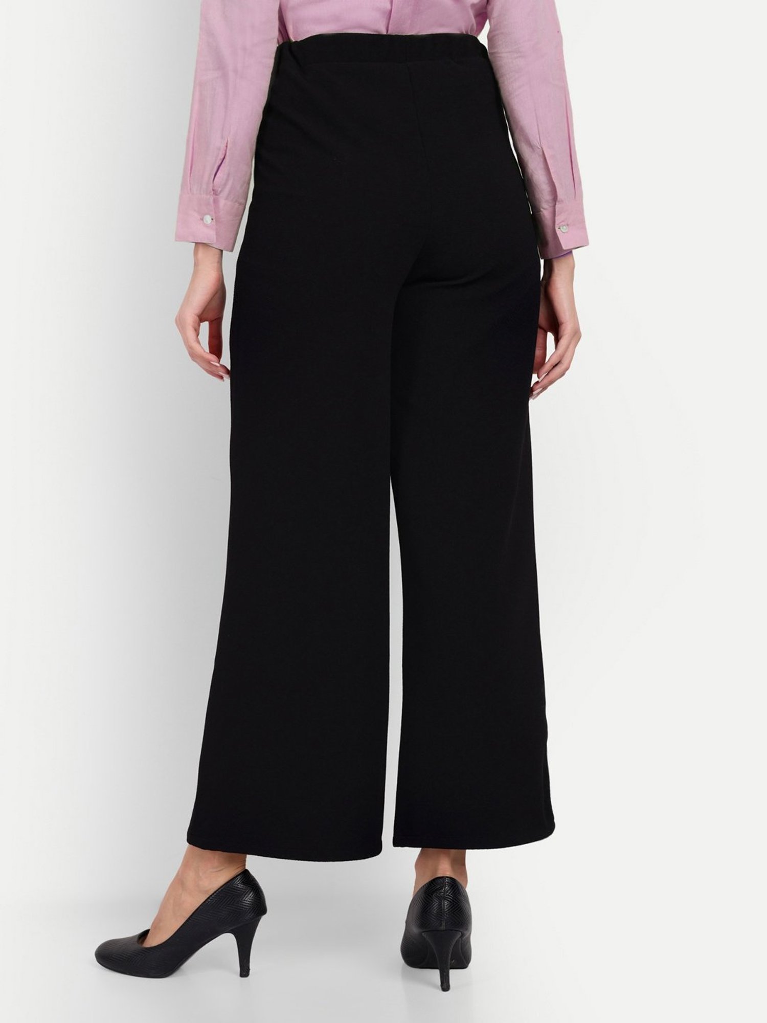 Broadstar Black Relaxed Fit High Rise Trousers