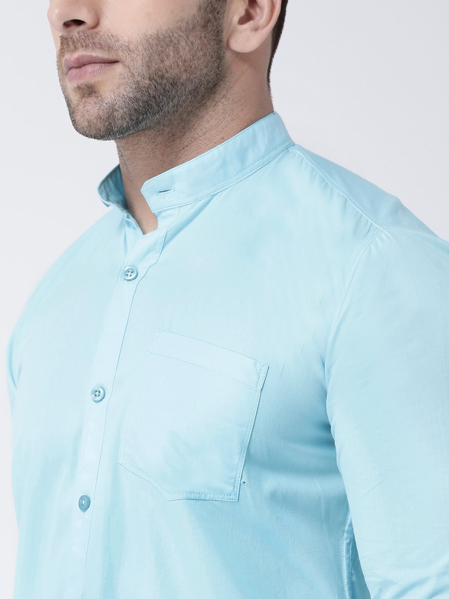 Hangup Plus Sky Blue Slim Fit Pure Cotton Shirt