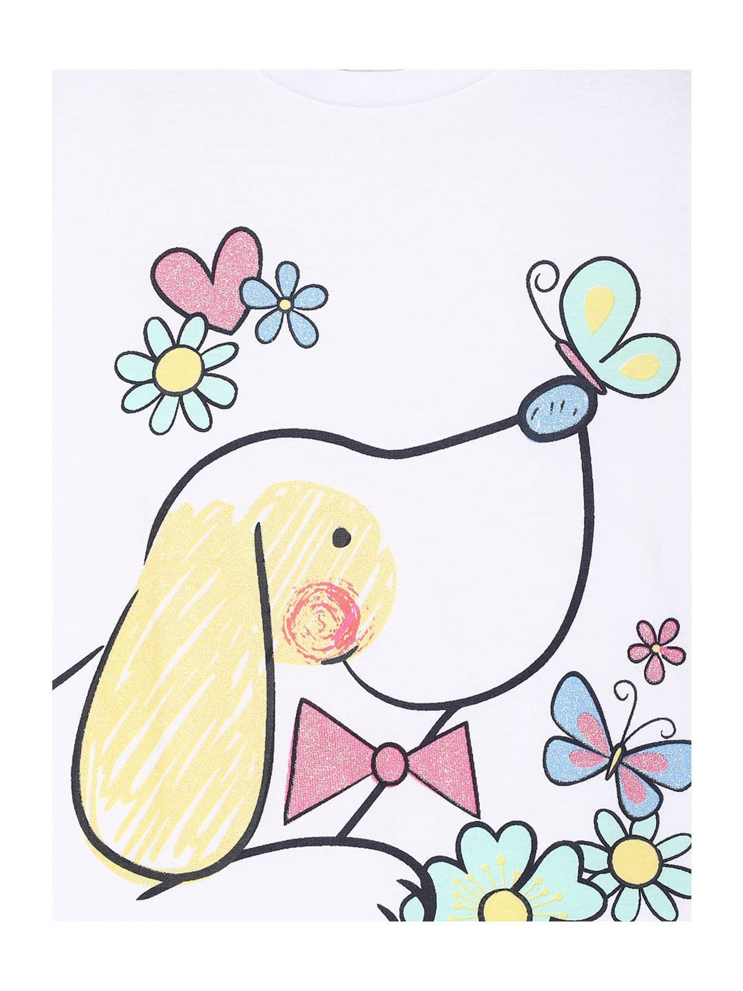 Lazy Shark Kids White & Pink Printed  Top with  Shorts