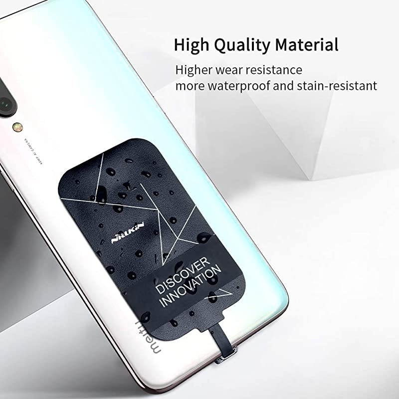 Qi Receiver USB C, Thin Wireless Charging Receiver, Type C Wireless Charger Receiver for Galaxy Note 8 Pro/A50/A70/A10s/Xiaomi Note 8/Huawei P30 and Other Type-C Android Phones(Long Version)