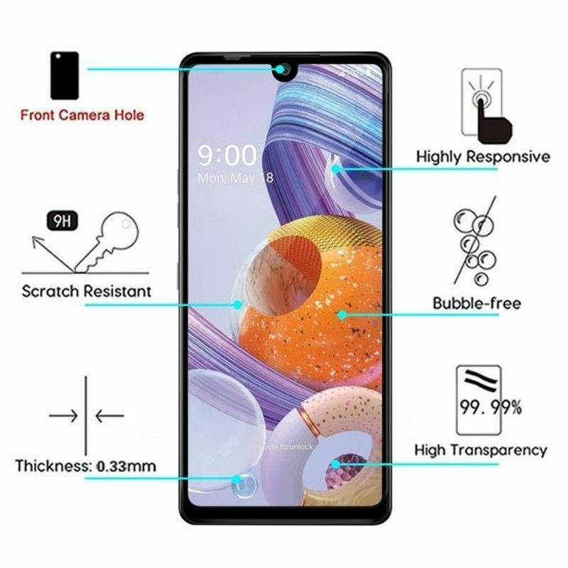 Full Coverage Tempered Glass LCD Screen Protector Film Cover For LG Stylo 6
