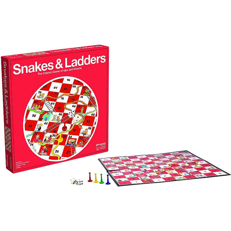 Pressman Classic Snakes & Ladders Game With Folding Board