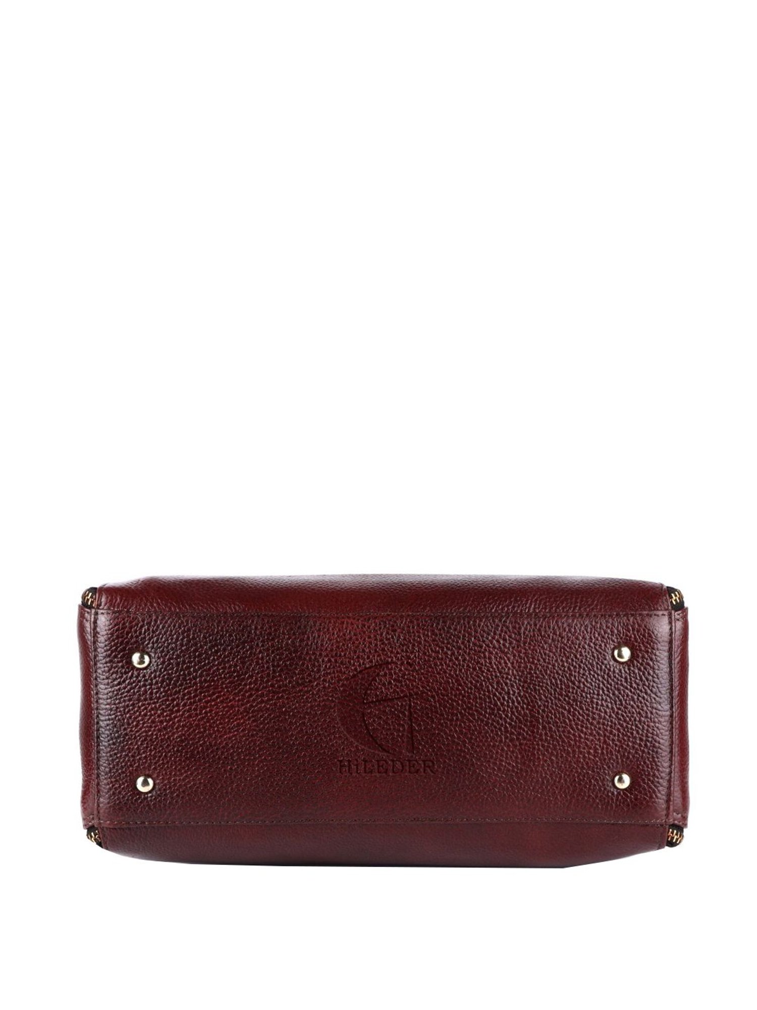 HiLEDER Brown Textured Medium Handbag