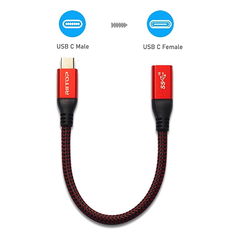 USB C Extension Cable Short2Pack USBC Male to Female Extender Braided Cord for Nintendo Switch MacBook Pro 78inch