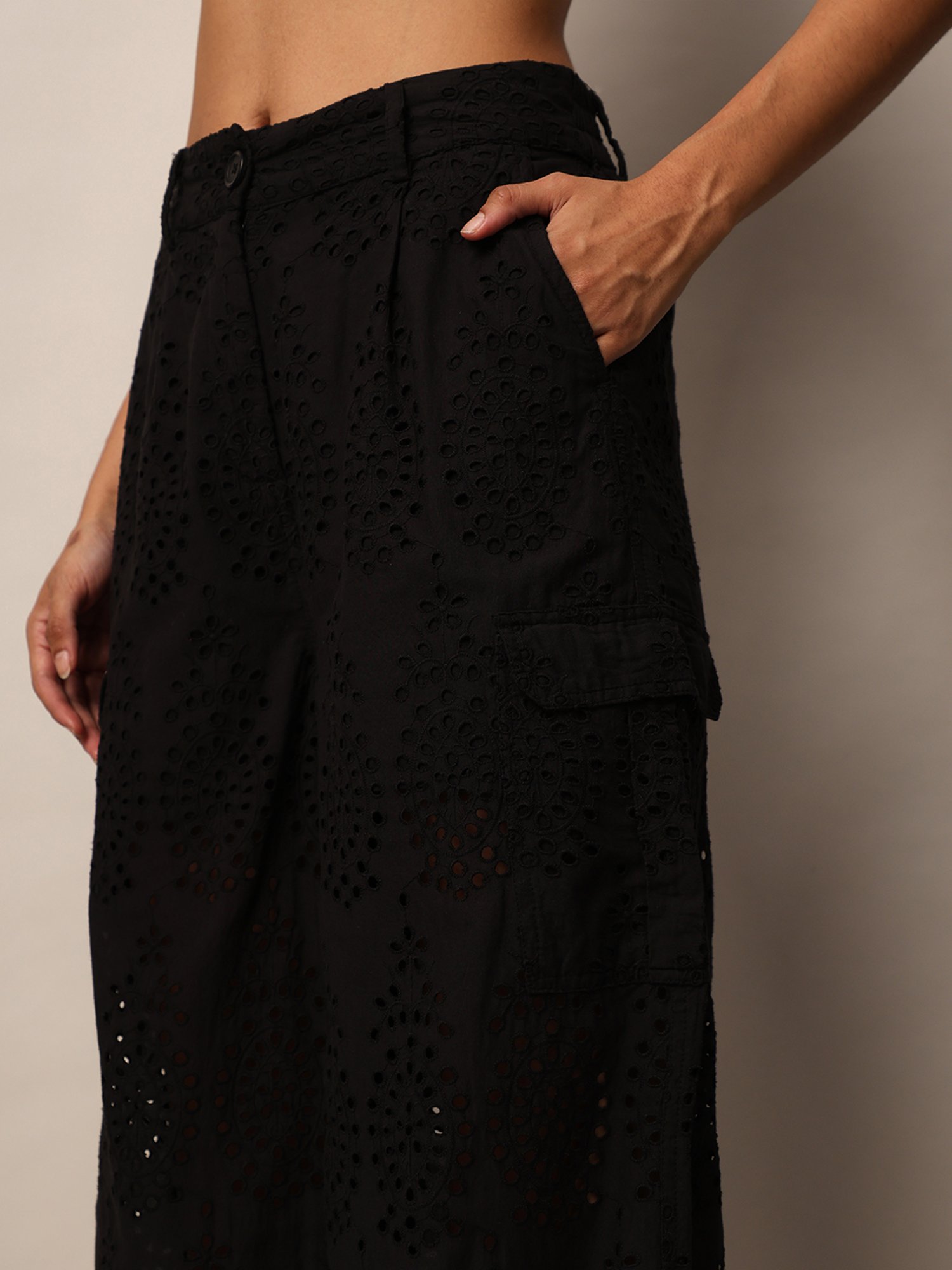 KENDALL + KYLIE Black Mid Rise Bootcut Pants