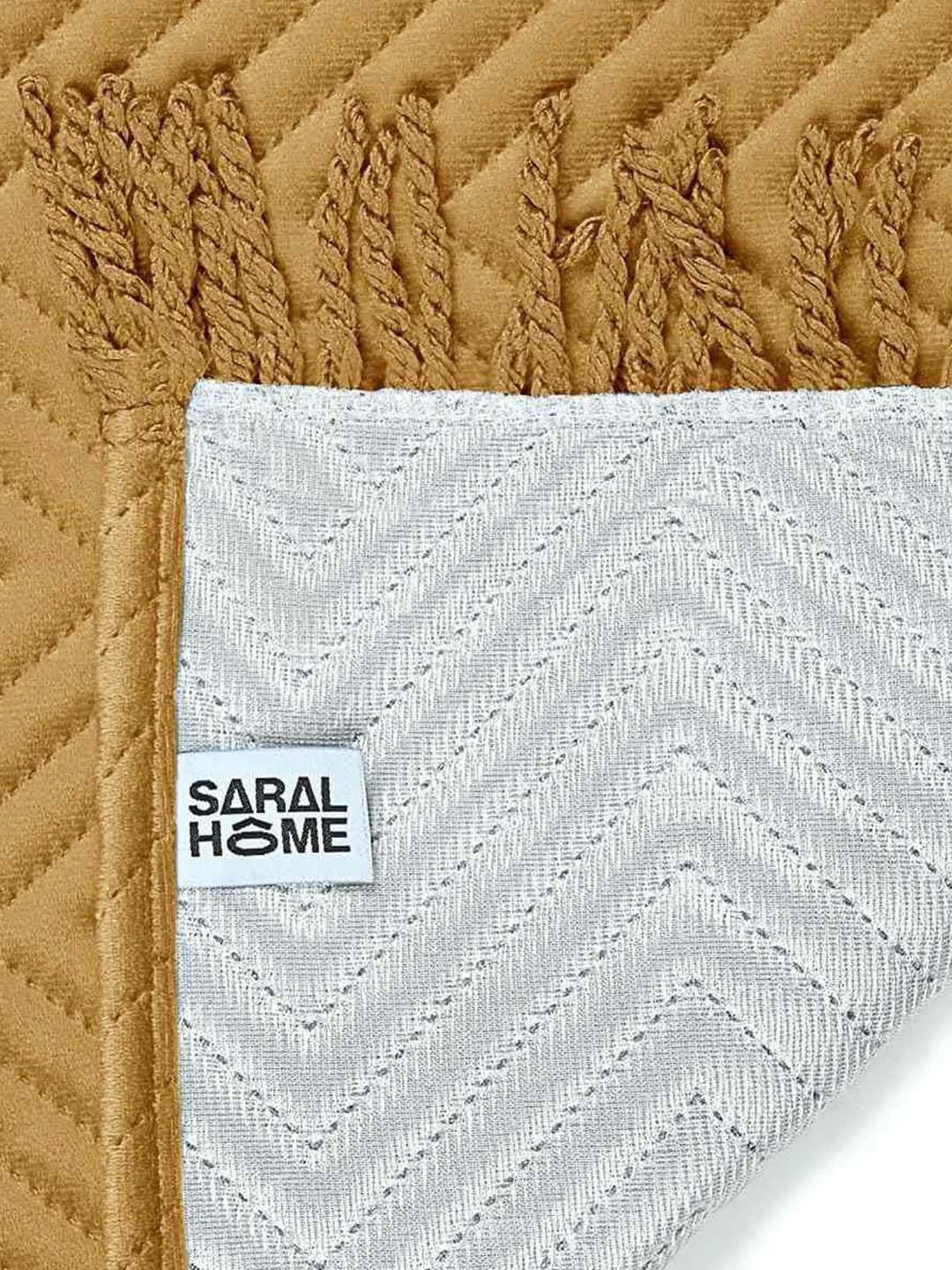 Saral Home Easy Living Gold Velvet Sofa Throw