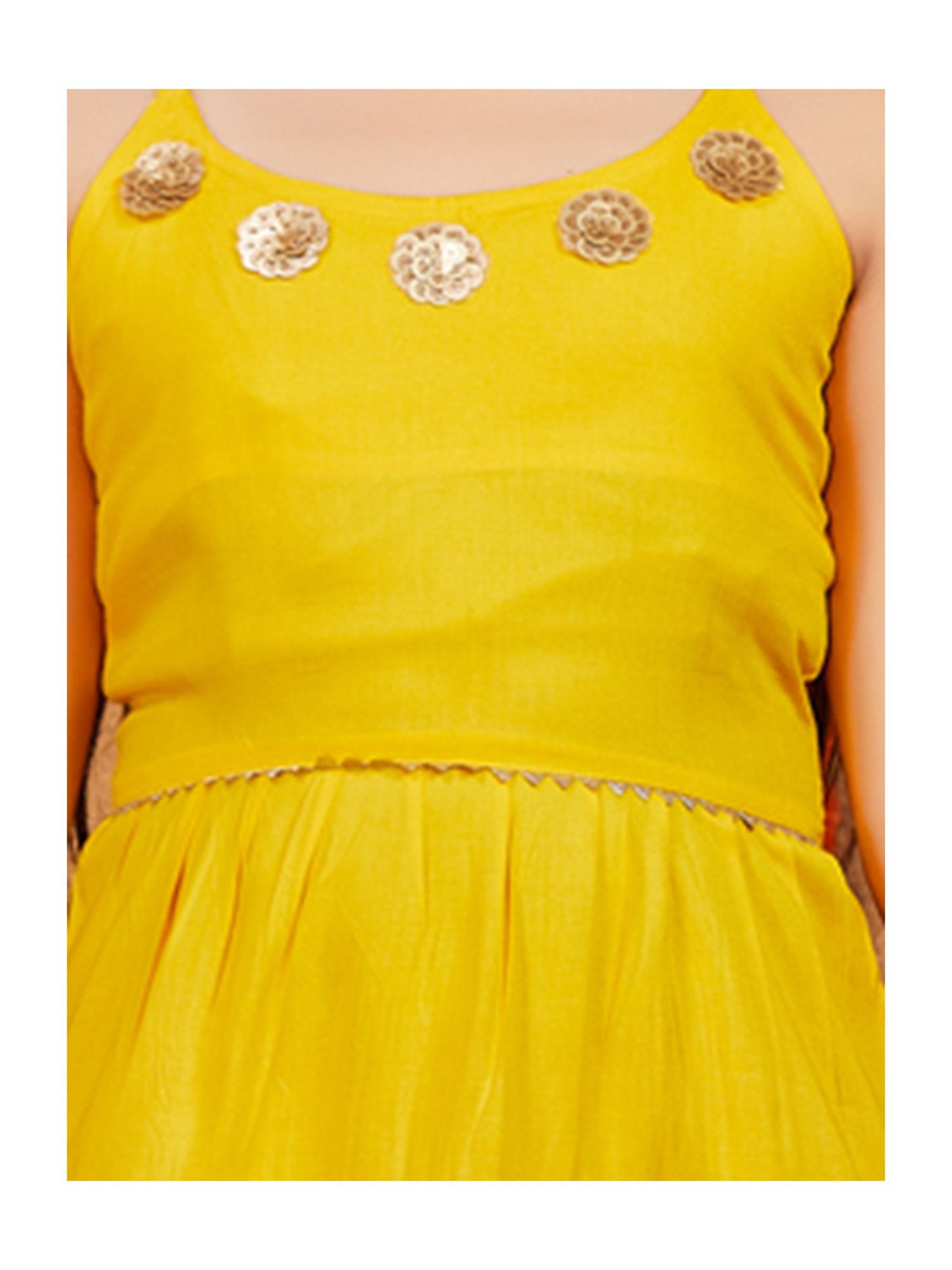 Aarika Kids Yellow & Pink Solid Kurta with Dhoti