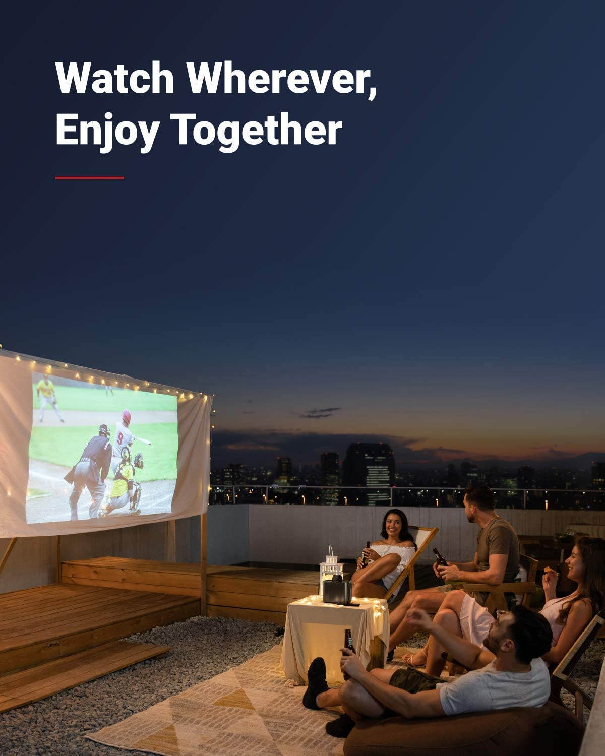 Nebula by Anker Mars II Pro 500 ANSI Lumen Portable Projector, Black, 720p Image, Video Projector, 30 to 150 Inch Image TV Projector, Movie Projector