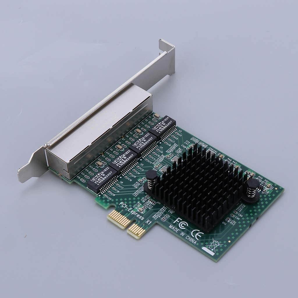 MagiDeal 4 Port Gigabit Ethernet PCIe Server Adapter PCI-e Network Card 10 100 1000M