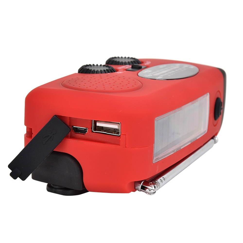 Portable Radio with AM/FM Flashlight Reading Lamp NOAA Weather Power Bank for Emergency Solar Powered Crank Handheld Radio