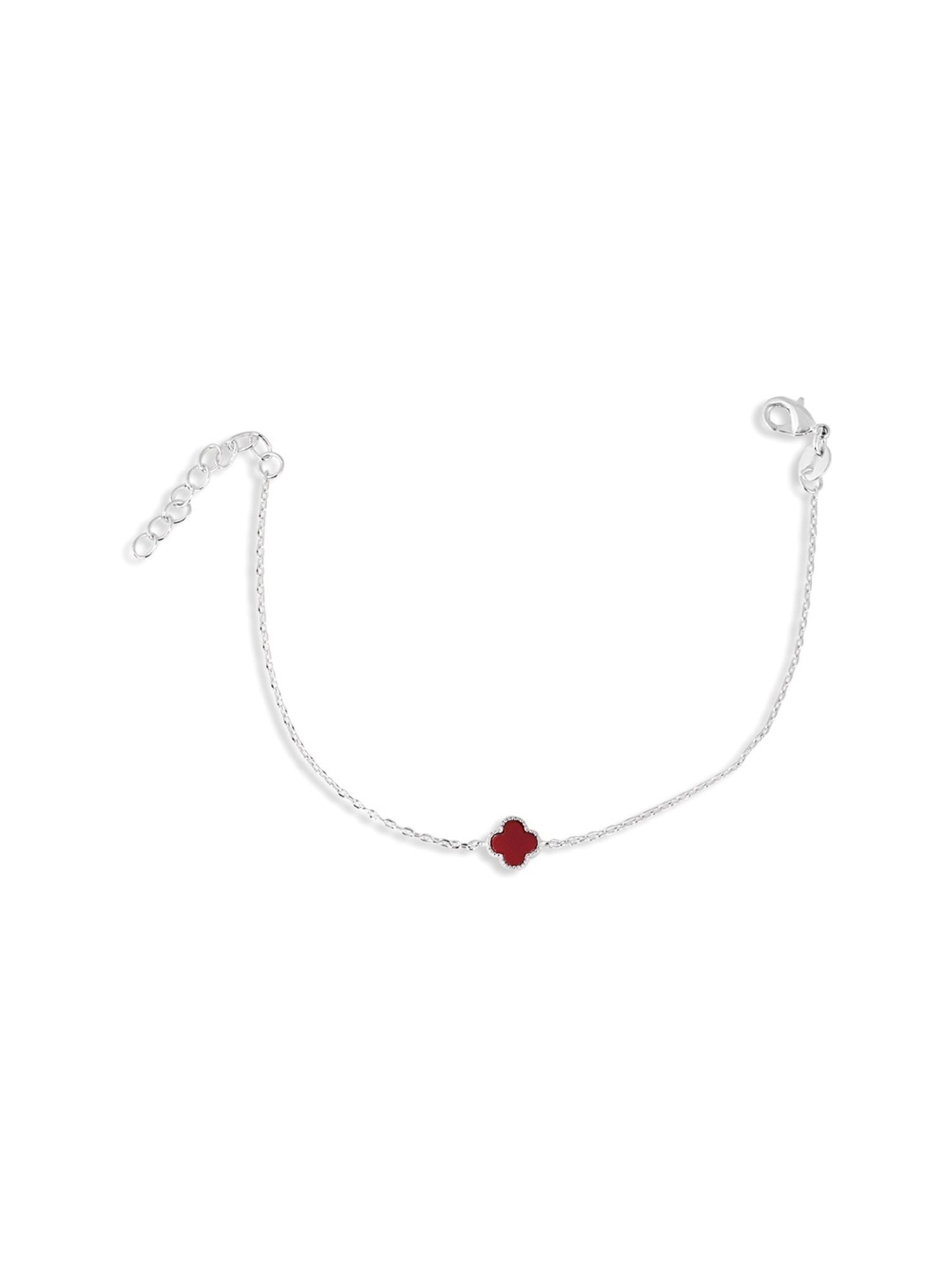 The Real Effect London Sonah Silver with Red Enamel Bracelet