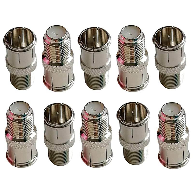 10 Pack FJack to FQuick Push On Plug MaleFemale Adapter
