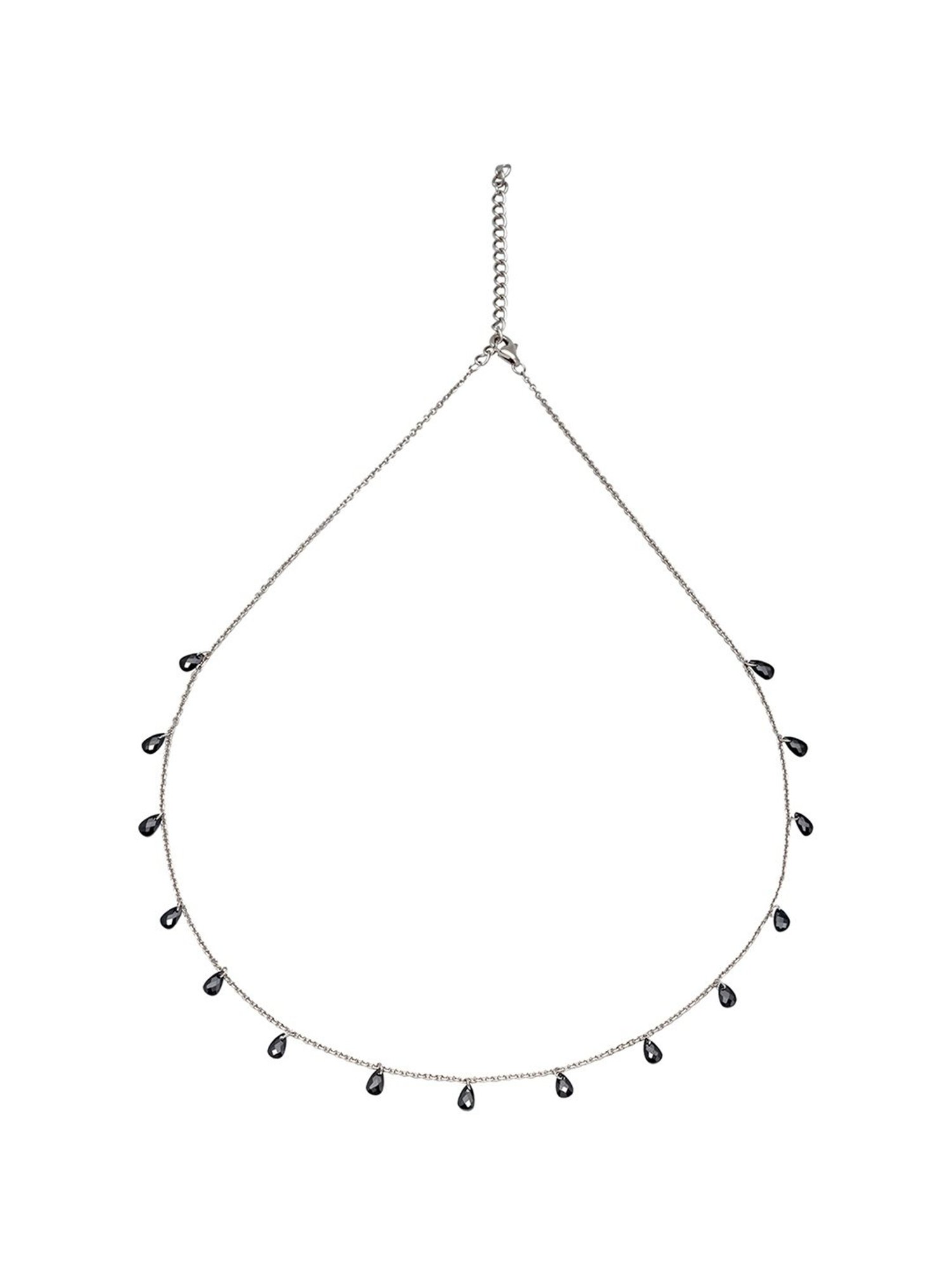 Silberry 92.5 Sterling Silver Black Crystalized Necklace