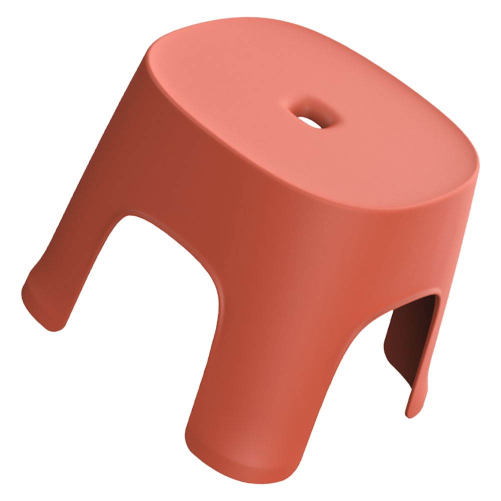 1PC Multi-use Plastic Stool Anti-slip Low Stool Shoes Wearing Stool Bathroom Small Stool for Home (Red)