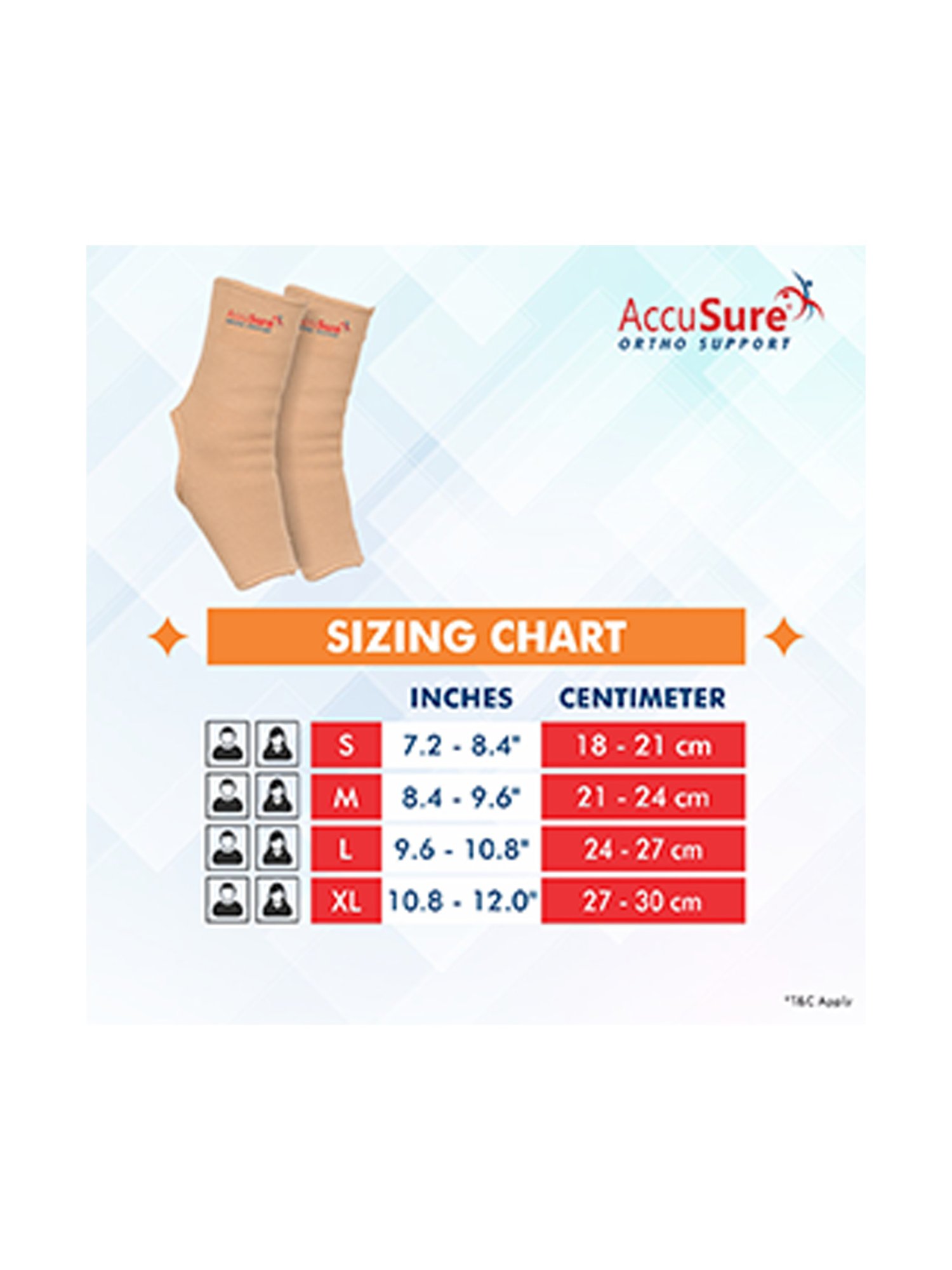 Accusure Bi-Layered Construction Orthopedic Ankle Brace For Sports Injuries, Gym, Running - L