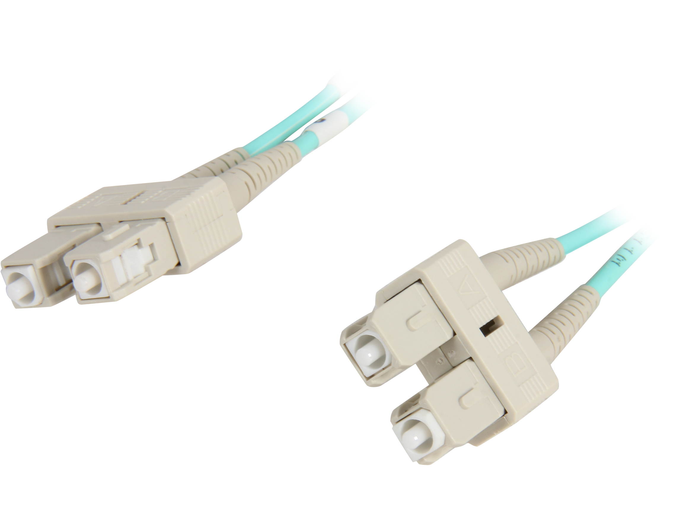 Coboc CY-OM3-SC/SC-2 6.65 ft. 10Gb Fiber Optic Cable, SC/SC, Multi Mode, Duplex (50/125 Type) - Aqua