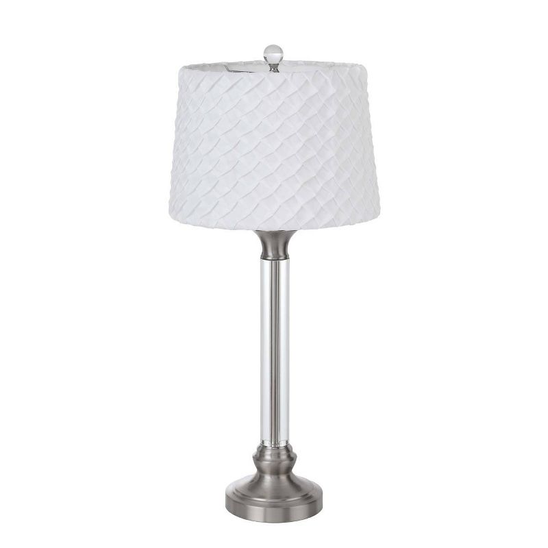 32" Metal/Crystal Contemporary Table Lamp Brushed Steel - Cal Lighting