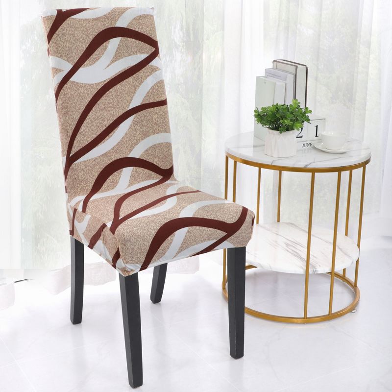 1 Pc Polyester Spandex Stretchy Removable Washable Dining Chair Slipcovers Multicolored  - PiccoCasa