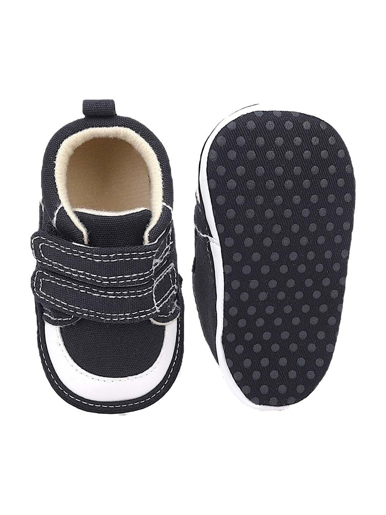 Baby Moo Kids Brown & White Velcro Shoes