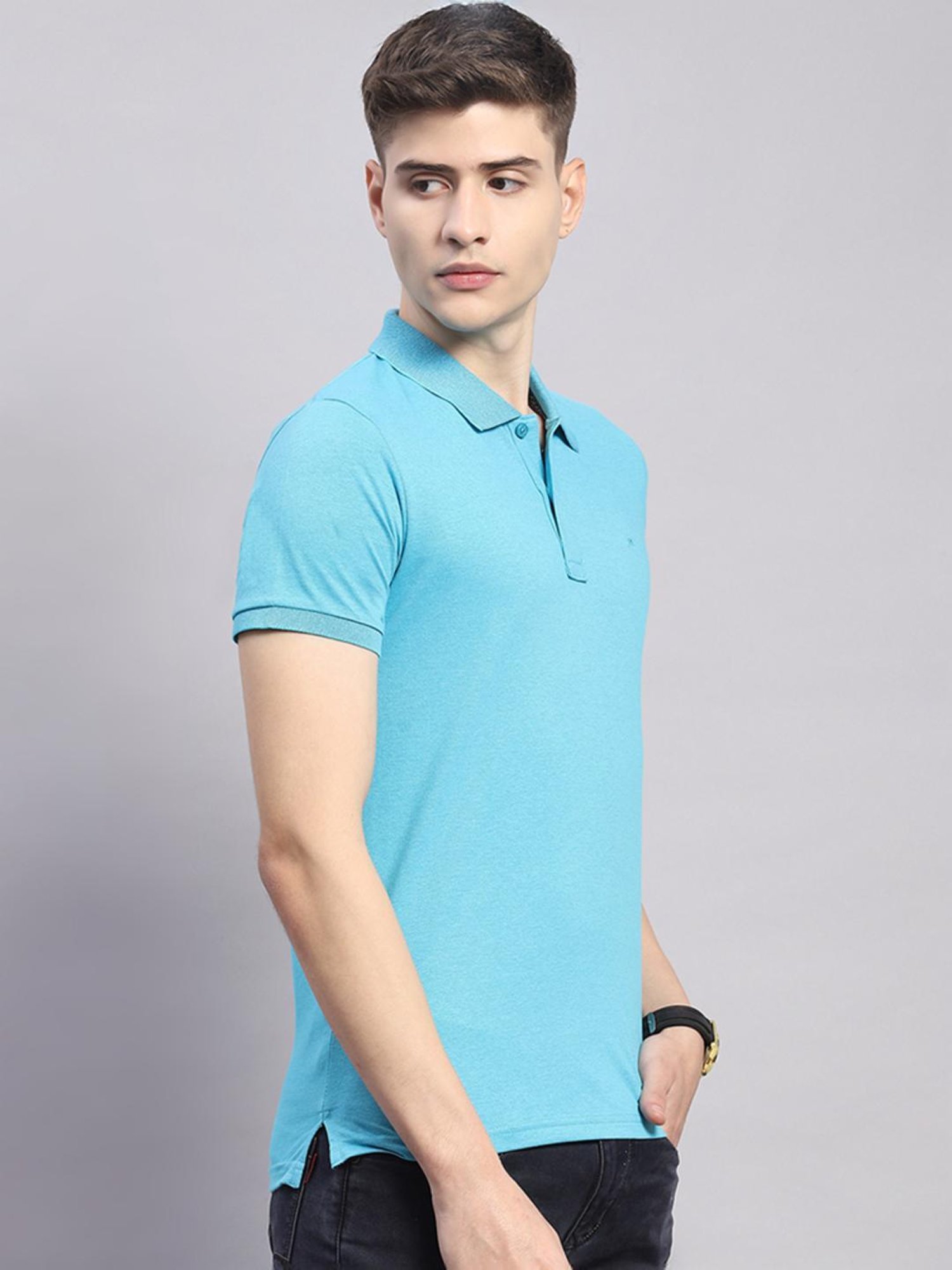 Monte Carlo Firozi Cotton Regular Fit Polo T-Shirt