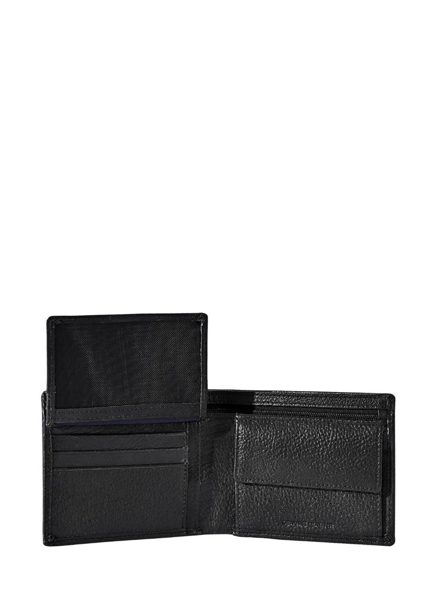 Eske Alfie Black Textured Leather Bi-Fold Wallet for Men