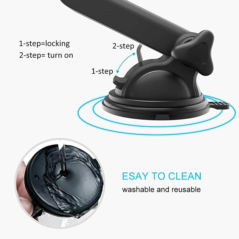 Wireless Charger Car Phone Mount, Qi Wireless Car Charger, Wireless Charger Phone Holder Dashboard Windshield for iPhone, Samsung, Moto, Huawei, Nokia, LG, Smartphones