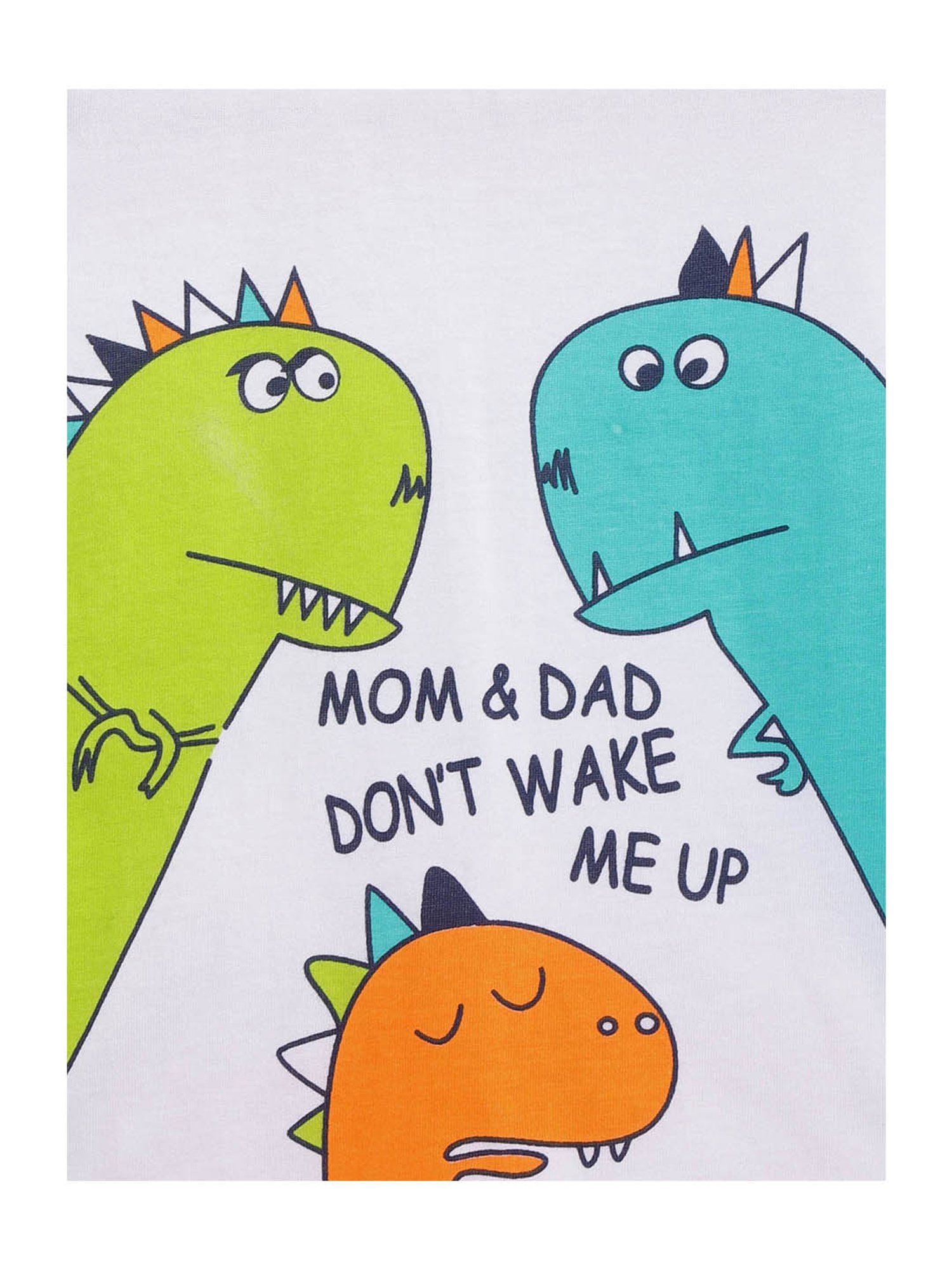 Lazy Shark Kids White & Orang Printed  T-Shirt with  Shorts