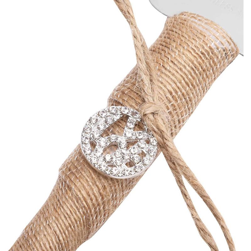 Sparkle and Bash 2 Pieces Rustic Wedding Cake Knife and Server Set (2 Sizes)