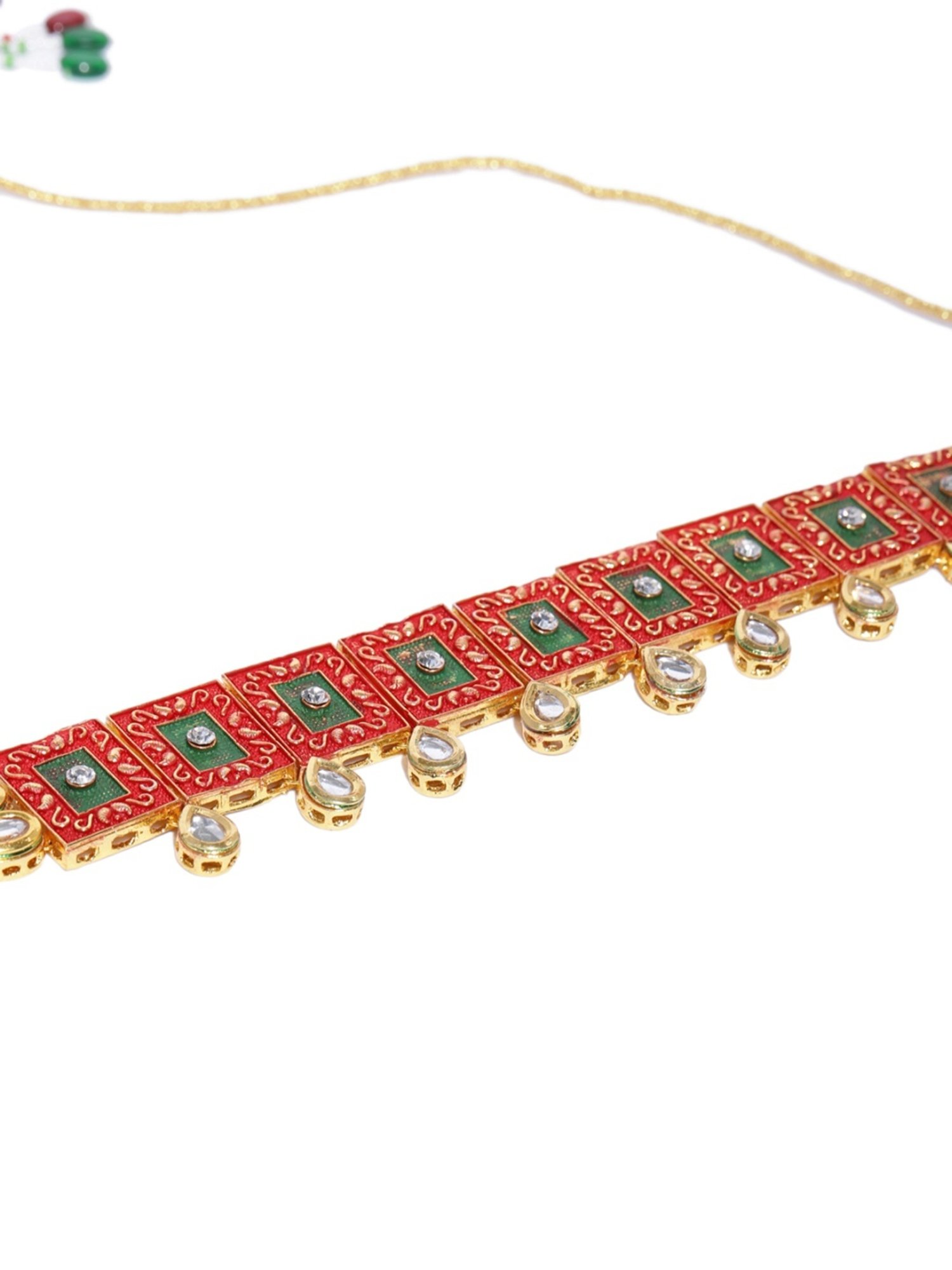 Sri Jagdamba Pearls White Alloy Classic Necklace & Earring Set