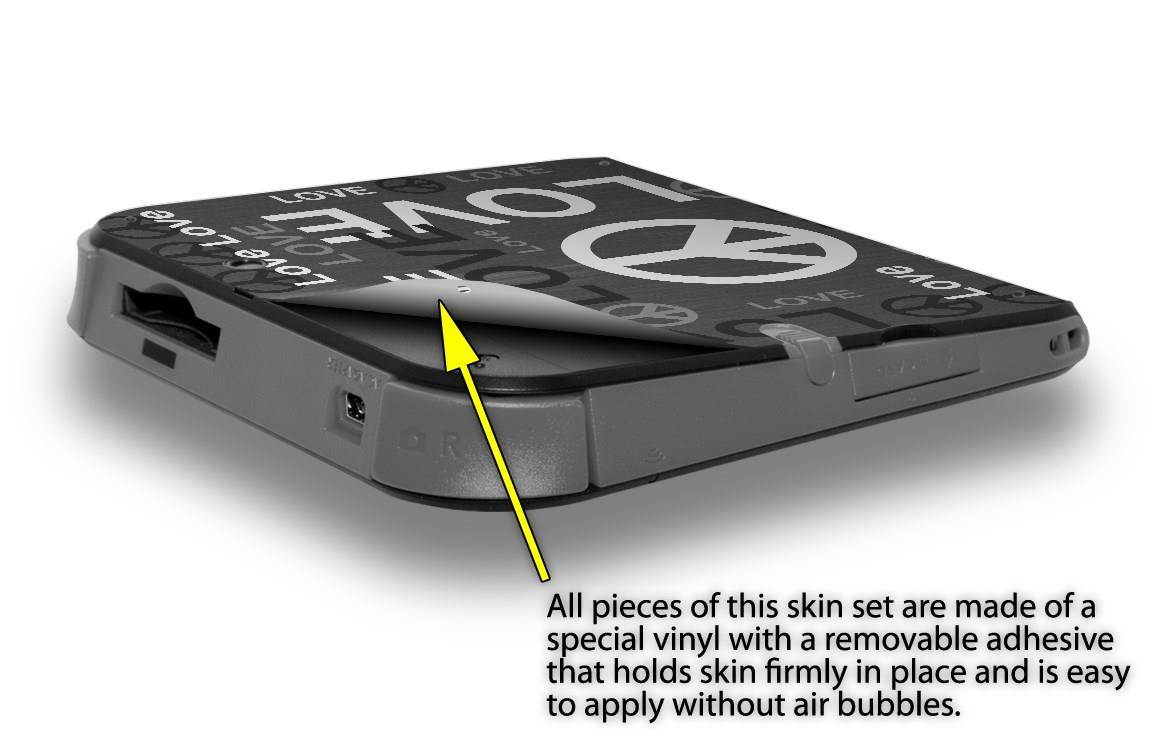 Love and Peace Gray - Decal Style Vinyl Skin fits Nintendo 2DS