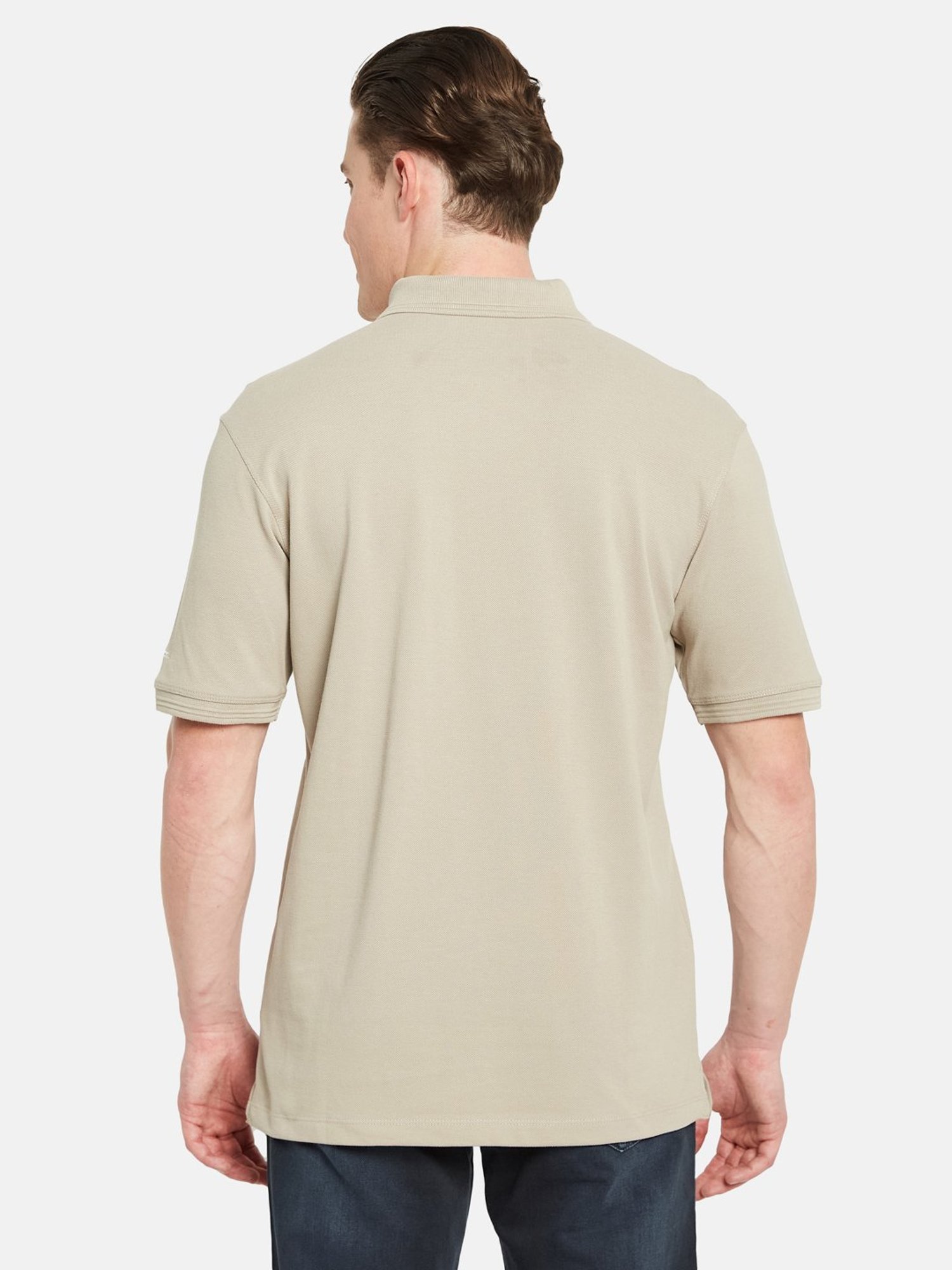 Octave Stone Beige Regular Fit Polo T-Shirt