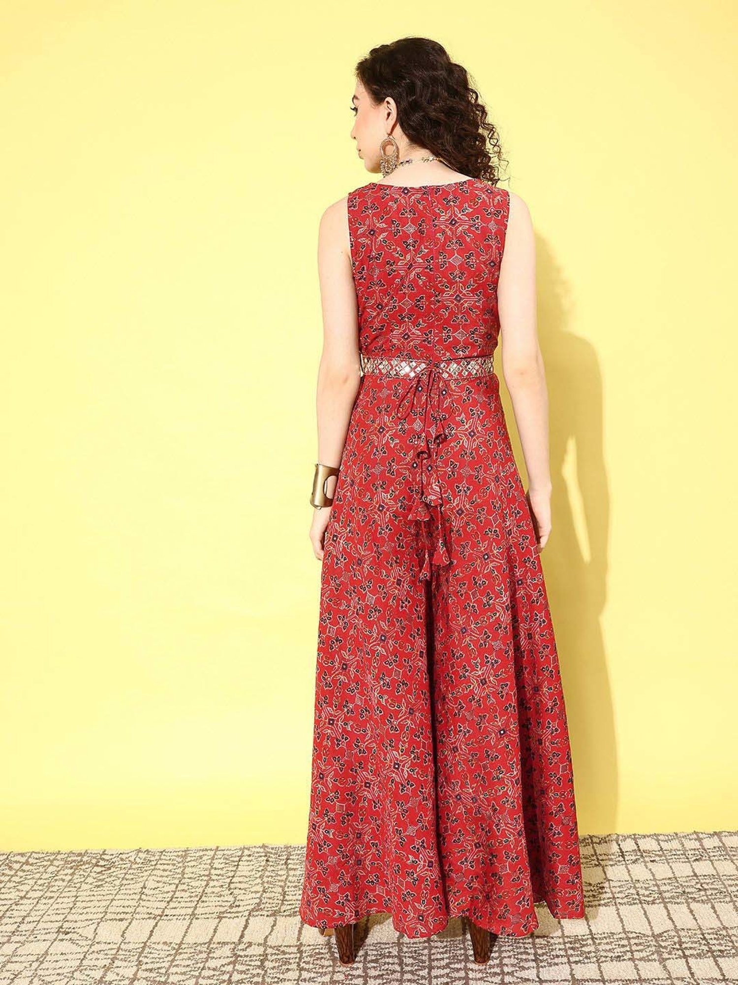 Libas Red Printed Jumpsuit