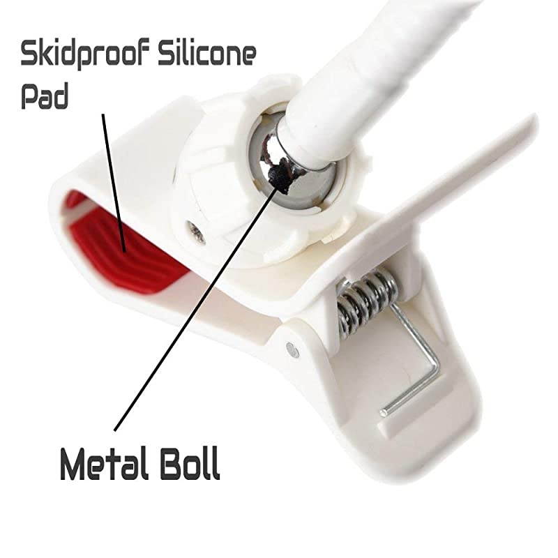 Cell Phone Holder, Clamp Mount Flexible Stand Table Desk Bed Office Kitchen for iPhone 12 PRO MAX, iPhone 11,XS Max,XR,X,8, Galaxy S21 S20 S10, Note 20 10, A71 A21 A51, LG Stylo 6 5 Velvet (White)