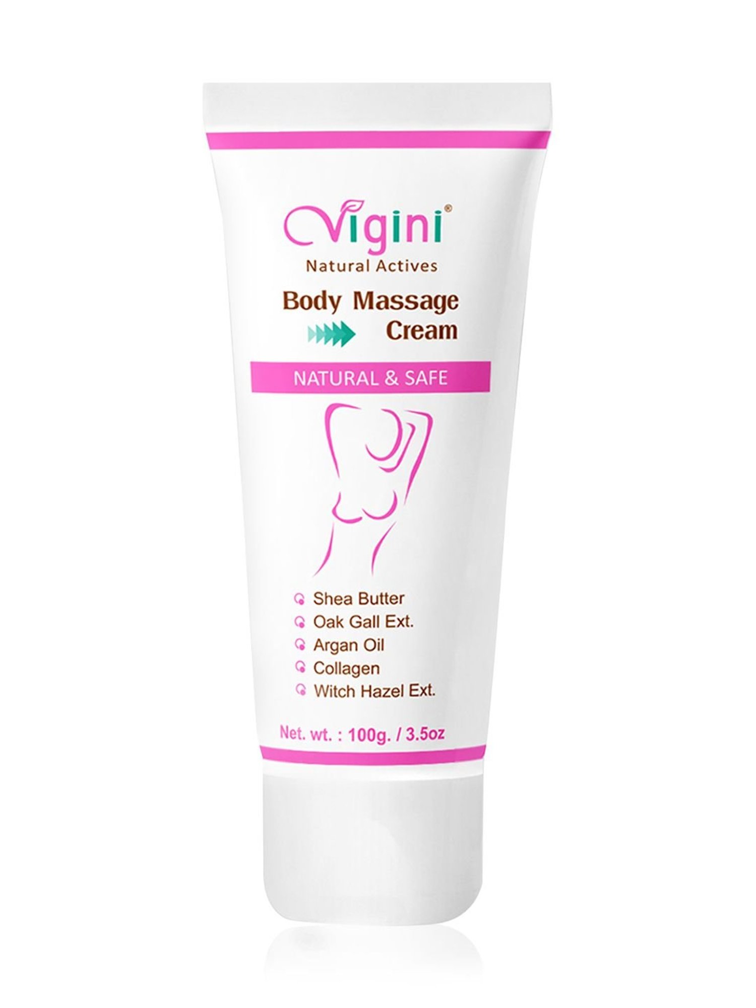 Vigini 100% Natural Actives Breast Body Massage Cream - 100 gm