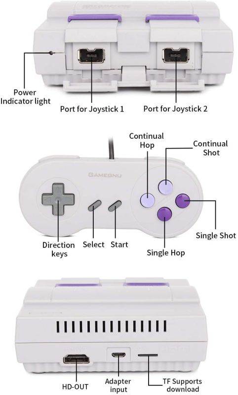 Mignova 4K HDMI TV SNES Game console ,Super Classic Mini HD-OUT TV SNES Game console SN-02 bulit-in 821 Games Console 8 bit Games Home Entertainment System Easy Game