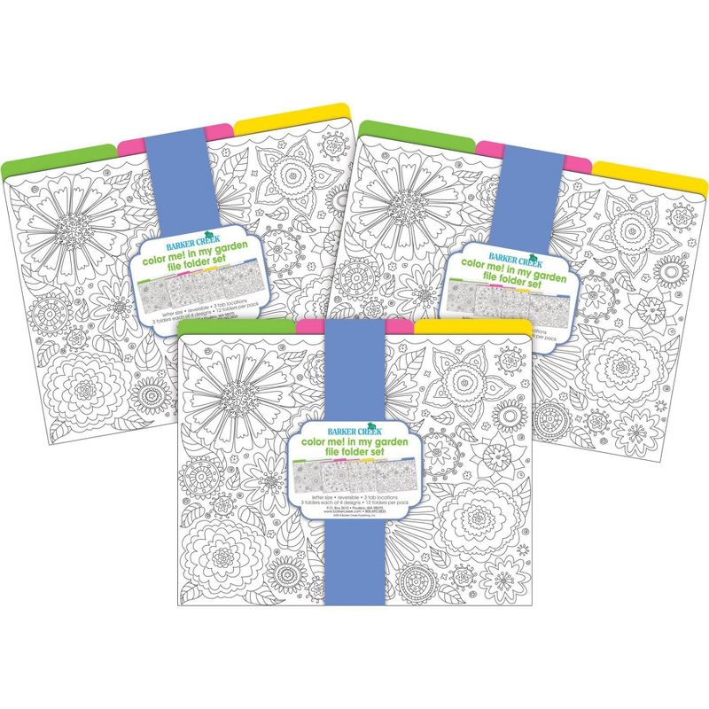 Barker Creek 36pk Color Me! In My Garden Letter Size File Folders Design Set