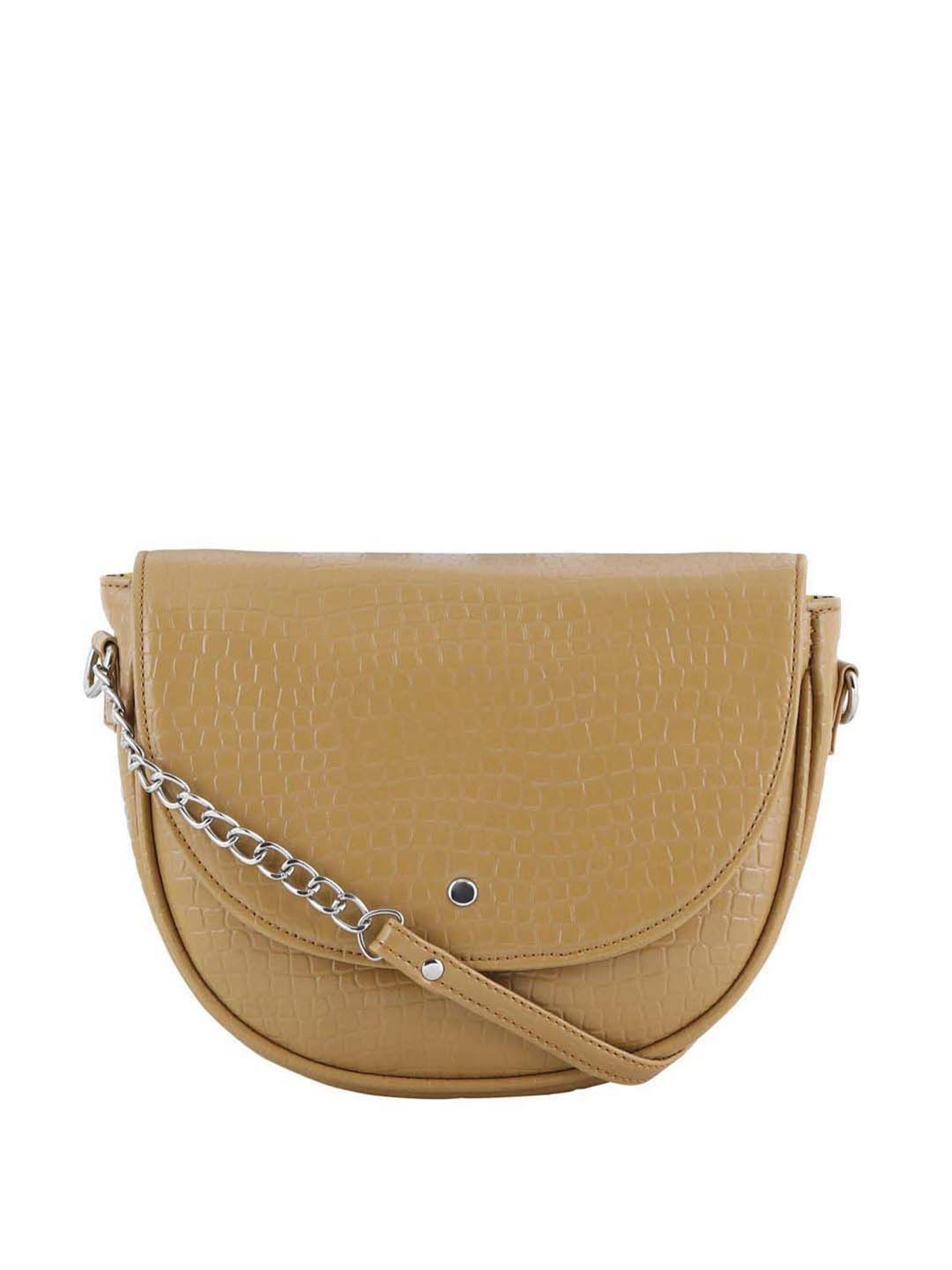 Toteteca Tan Textured Medium Sling Handbag
