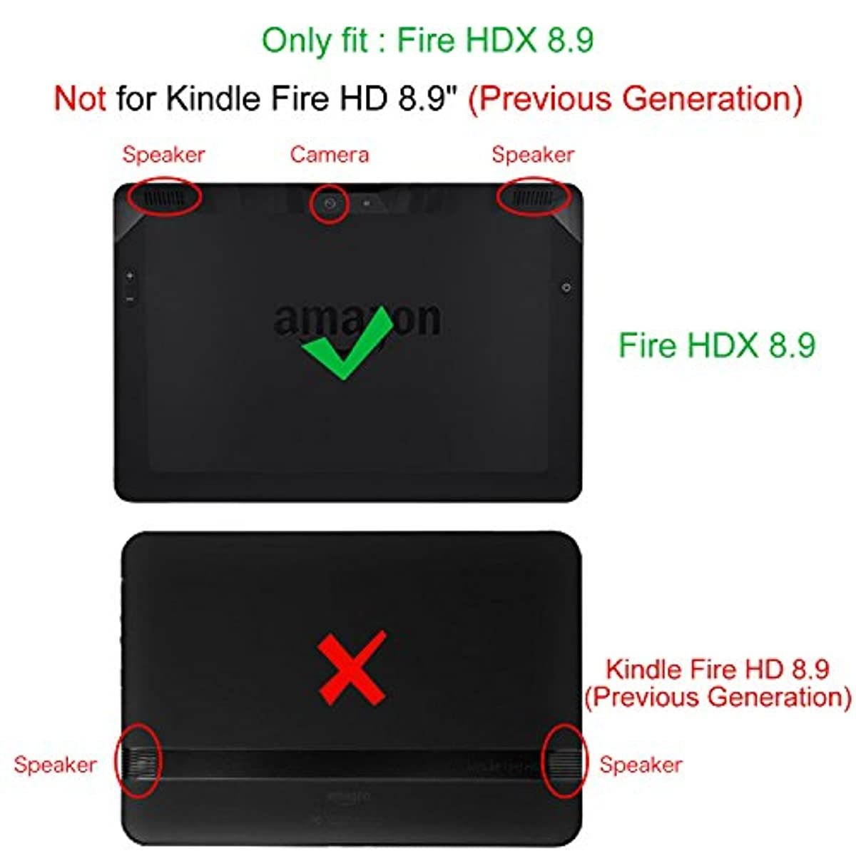 Fintie Folio Case for Kindle Fire HDX 8.9 - Slim Fit Leather Cover (Will fit Amazon Kindle Fire HDX 8.9" Tablet 2014 4th Generation and 2013 3rd Generation) - Black