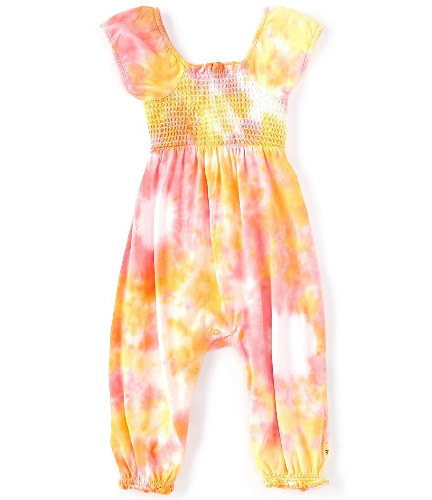 Burt's Bees Baby Girls Newborn-24 Months Short-Sleeve Tie-Dye Print Coverall