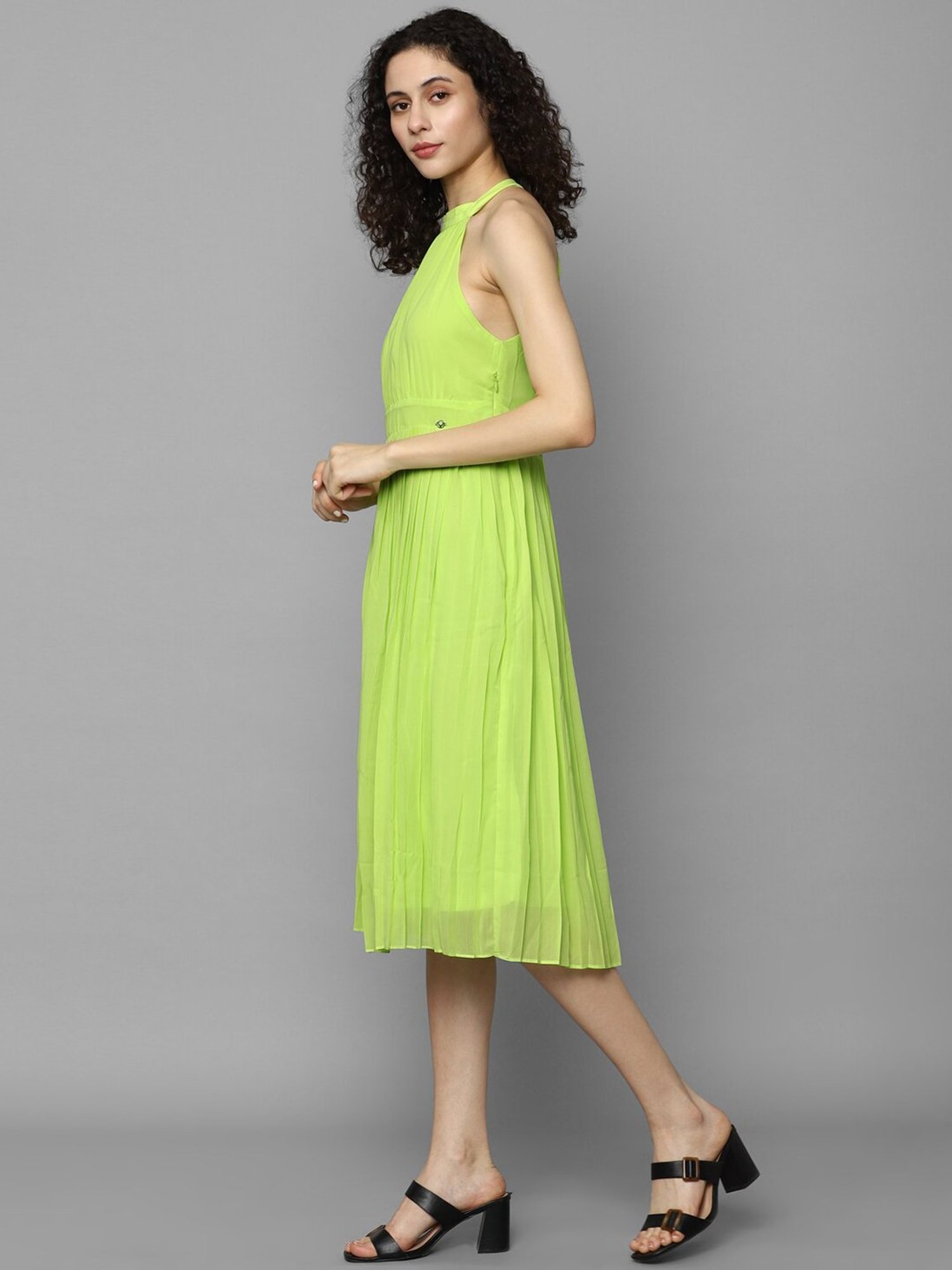 Allen Solly Green Fit & Flare Dress