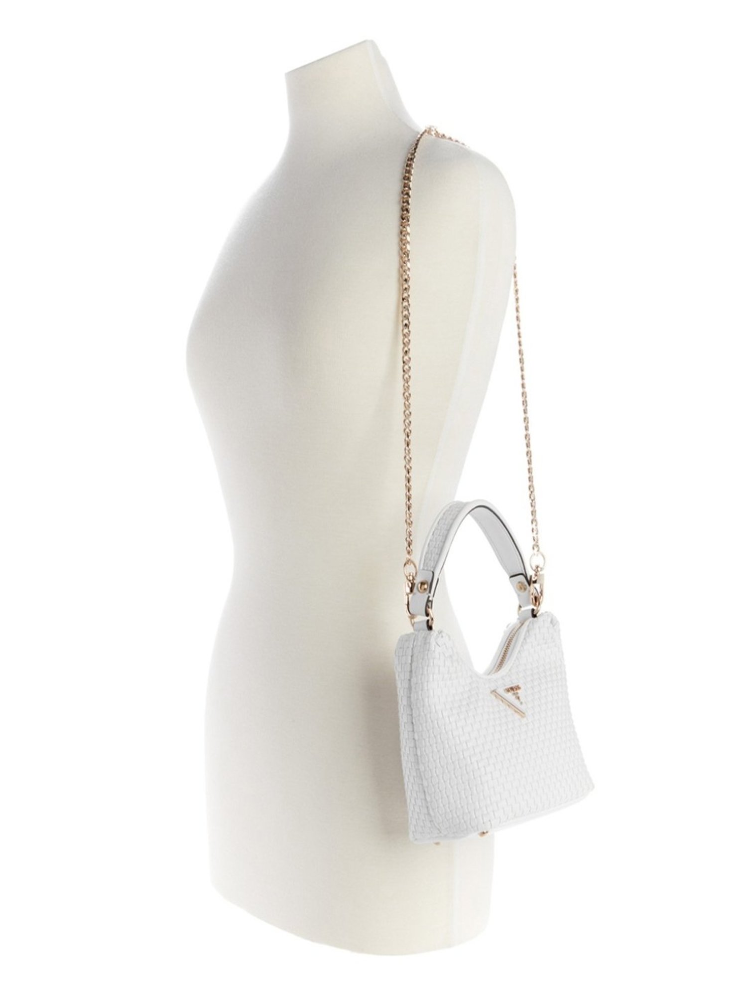 Guess White Textured Hobo Handbag