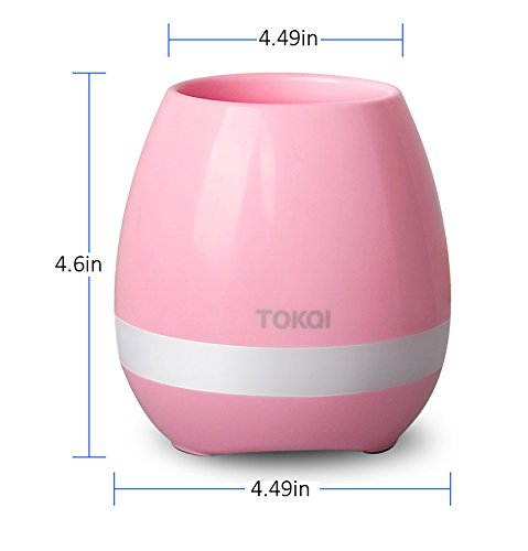 TOKQI Music Flowerpot,Luyuan Touch Plant Piano Music Playing Flowerpot Smart Multi-color LED Light Round Plant Pots Bluetooth Wireless Speaker (whitout Plants)