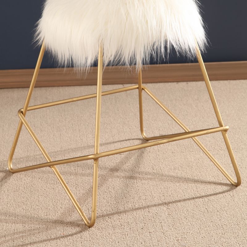 Zafir Faux Fur Vanity Stool White - Abbyson Living