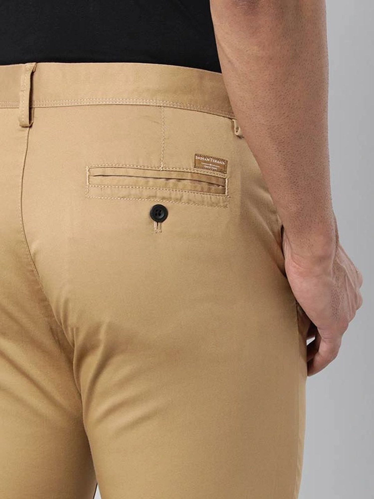 Indian Terrain Khaki Slim Fit Trousers