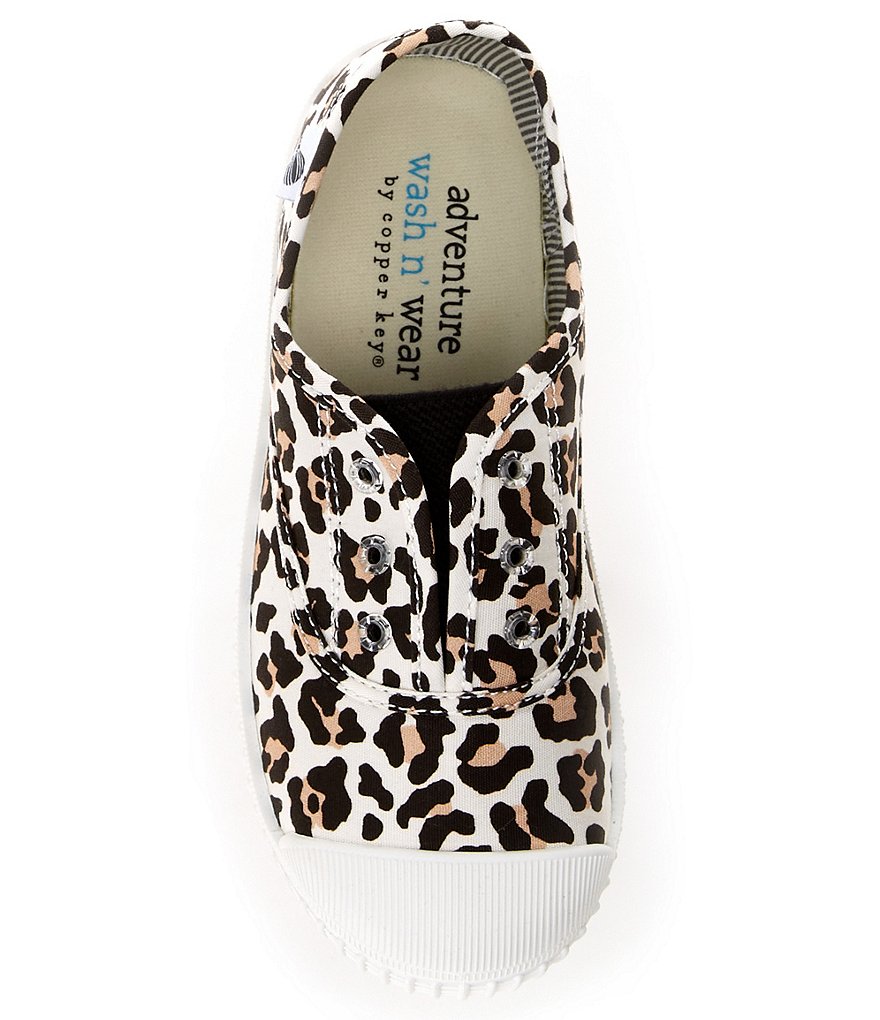 Copper Key Adventure Wear Girl's Budeee-A Washable Eyelet Leopard Print Sneakers (Youth)