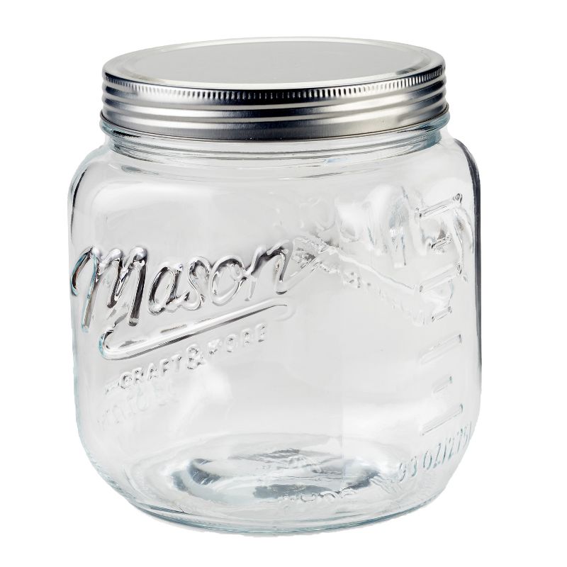 Lakeside Glass Mason Jar Utensil and Cooking Tools Holder with Metal Screw Lid