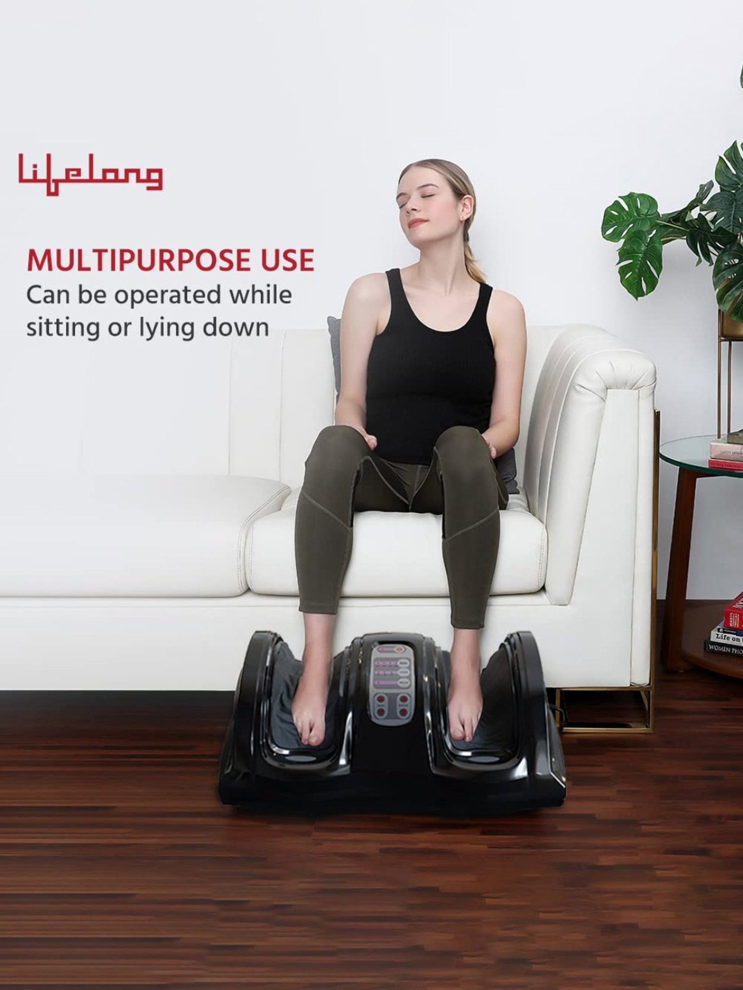 Lifelong LLM486 Foot Massager for Foot Pain with 4 Automatic Programs (Black)
