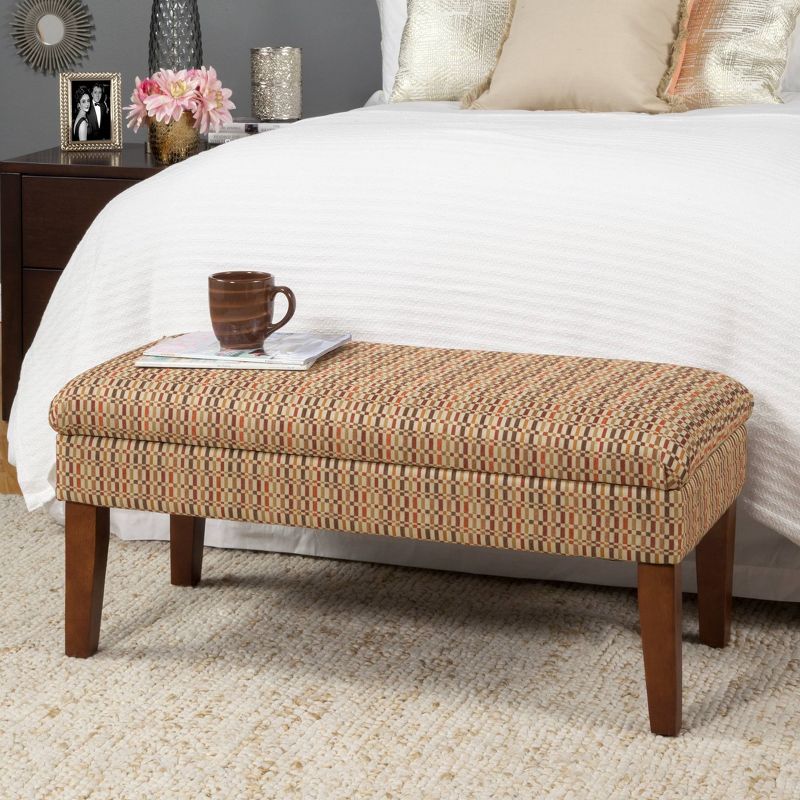 Decorative Geometric Storage Bench Brown - HomePop