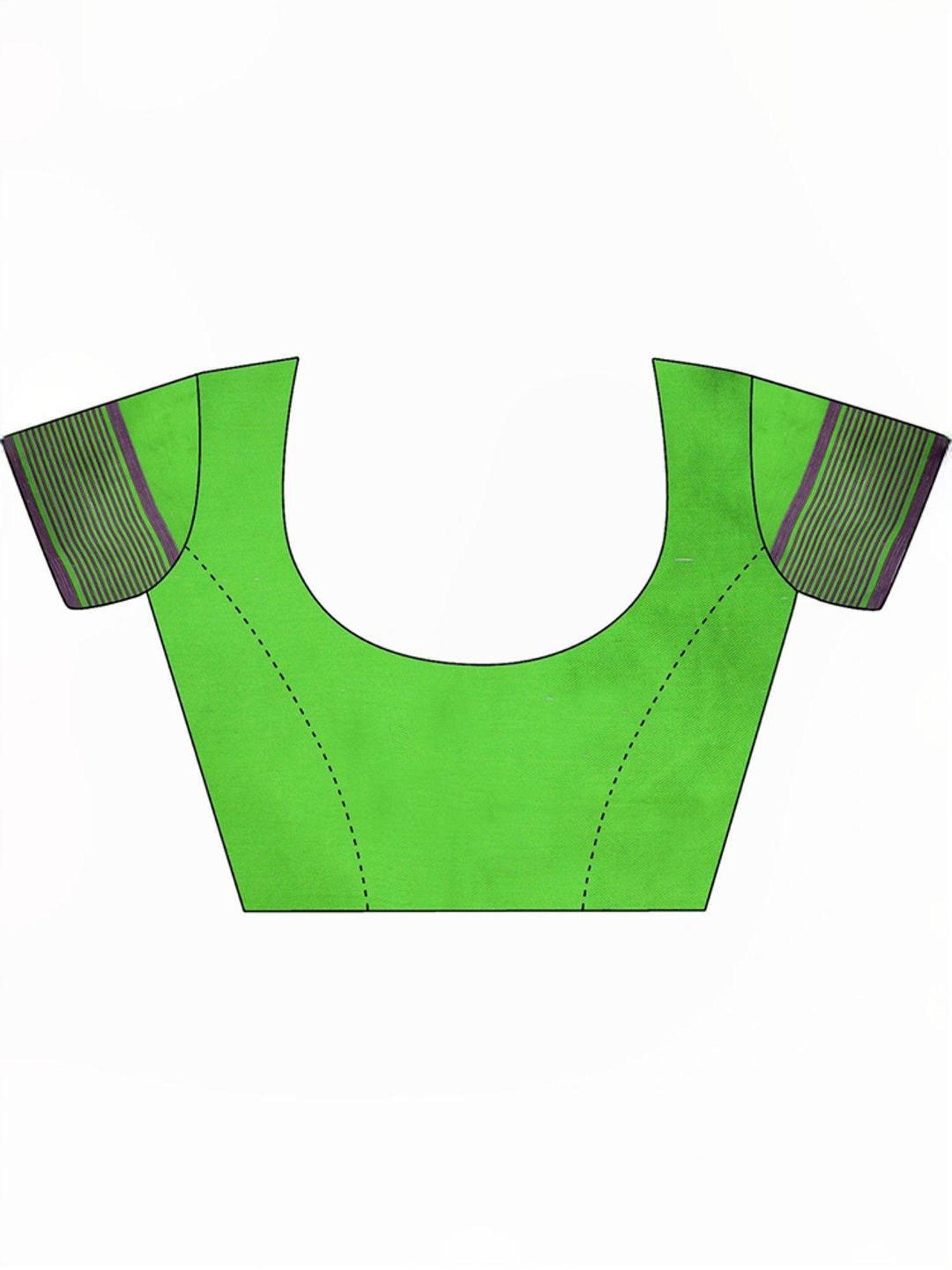 Satrani Beige & Green Cotton Woven Saree With Unstitched Blouse