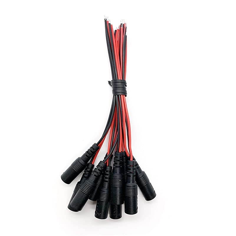 Power Plug Pigtail Cable Male Female Power Plug Pigtail CablePack of 20 PTM10F10